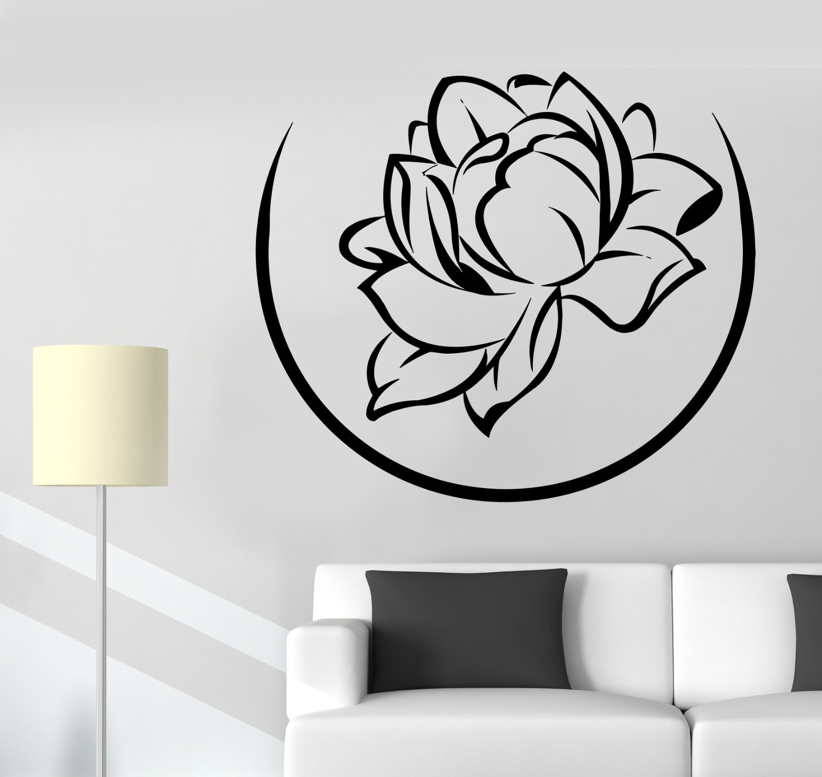 Wall Sticker Lotus Flower Floral Buddha Meditation Vinyl Decal (z2946)