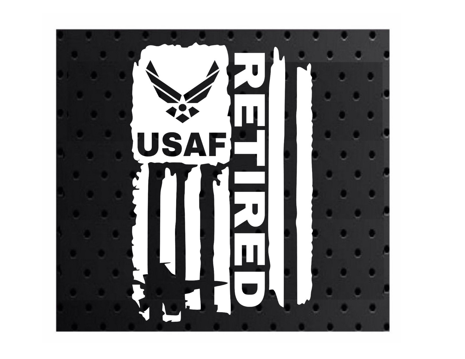 DISTRESSED USAF UNITED STATES AIR FORCE FLAG RETIRED DECAL STICKER 3.8" x 6.0"