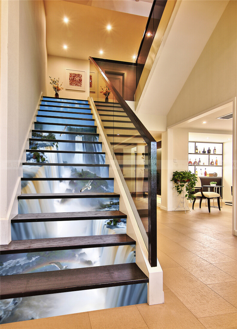 3D Beautiful Waterfall AZ362 Stair Risers Decoration Mural Vinyl Wallpaper Kay