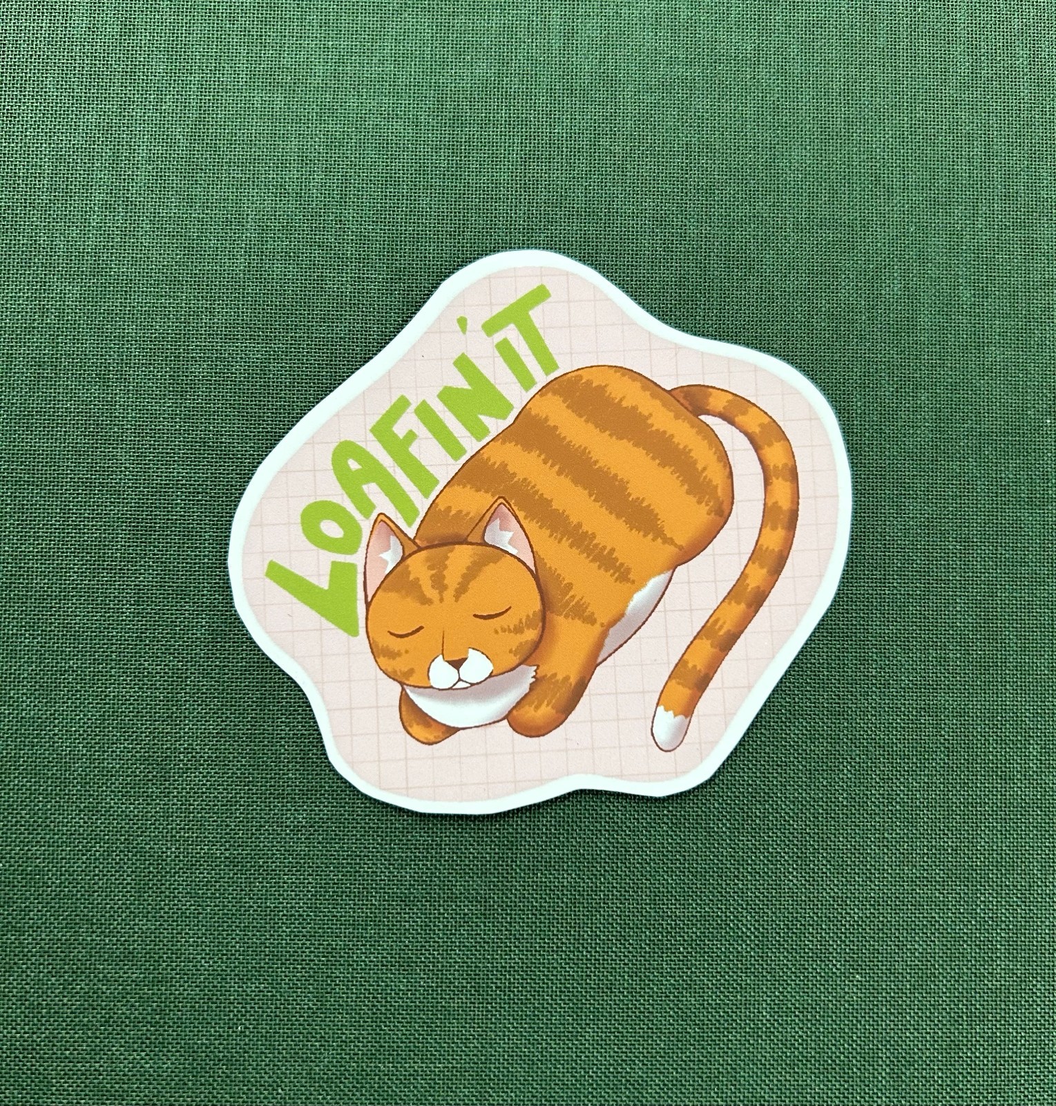STICKER – "Loafin It" Cat Sticker, 4 inches, glossy sticker original art