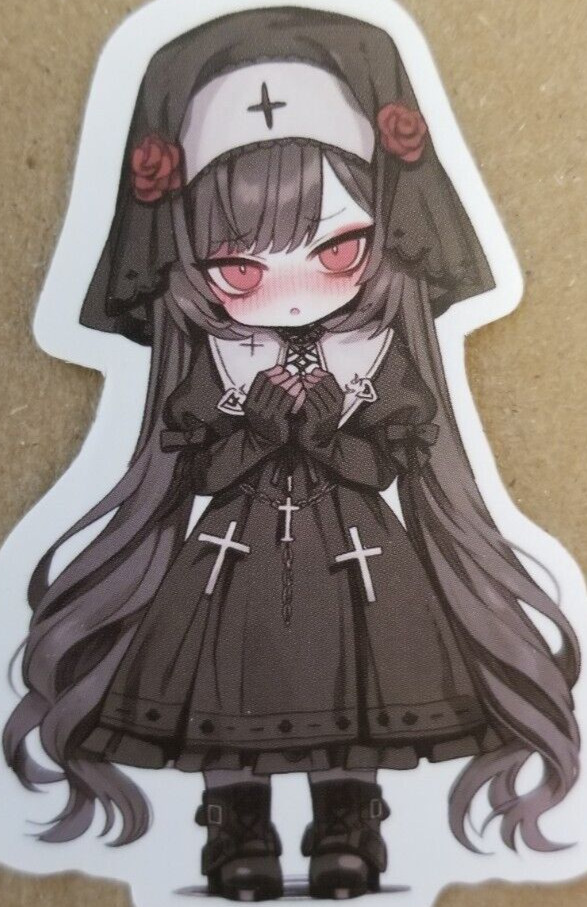 Halloween Sticker Girl Witch Vampire Gothic Cross Nun Chibi Skull Anime Manga
