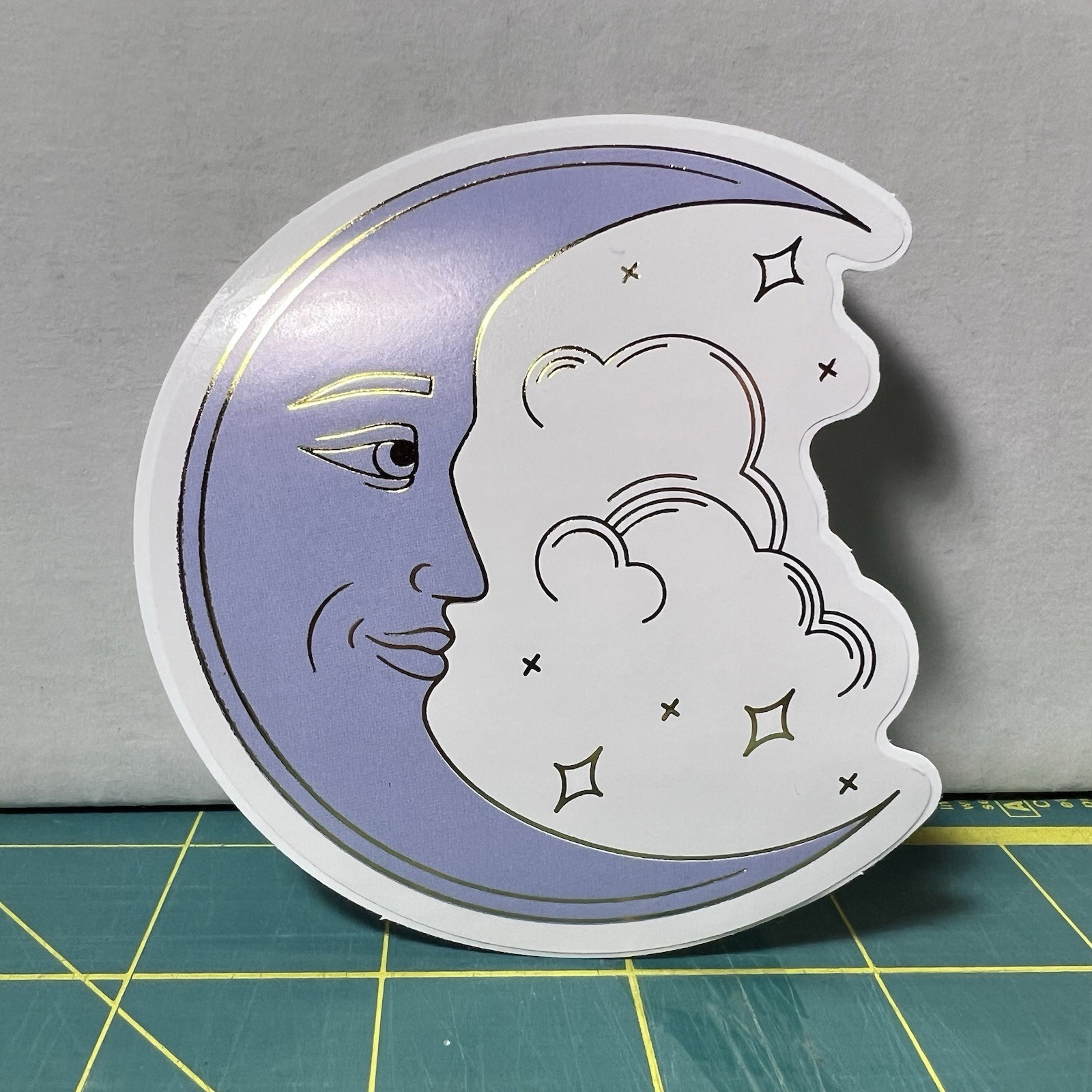 Moon Vinyl Diecut Sticker UV Fade Resistant Dishwasher Safe 3.5” X 3.5”