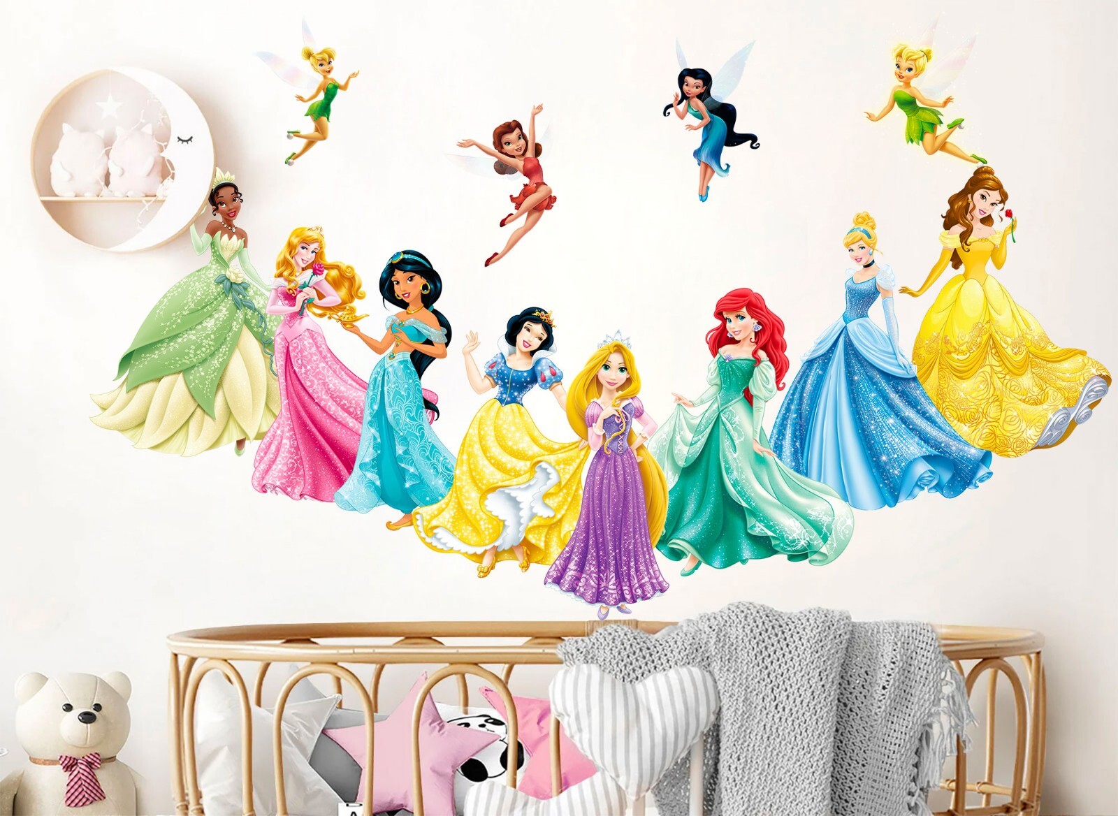 princess Characters Flower Fairy Baby Nursery Wall Decal girl room gift