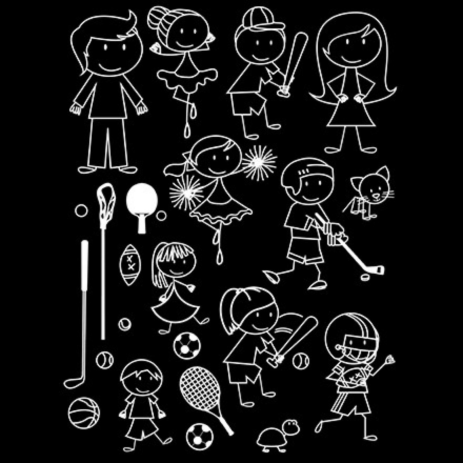 NEW! High Quality! Set of 40 Stick Family Vinyl Decal Sticker Car Window Wall