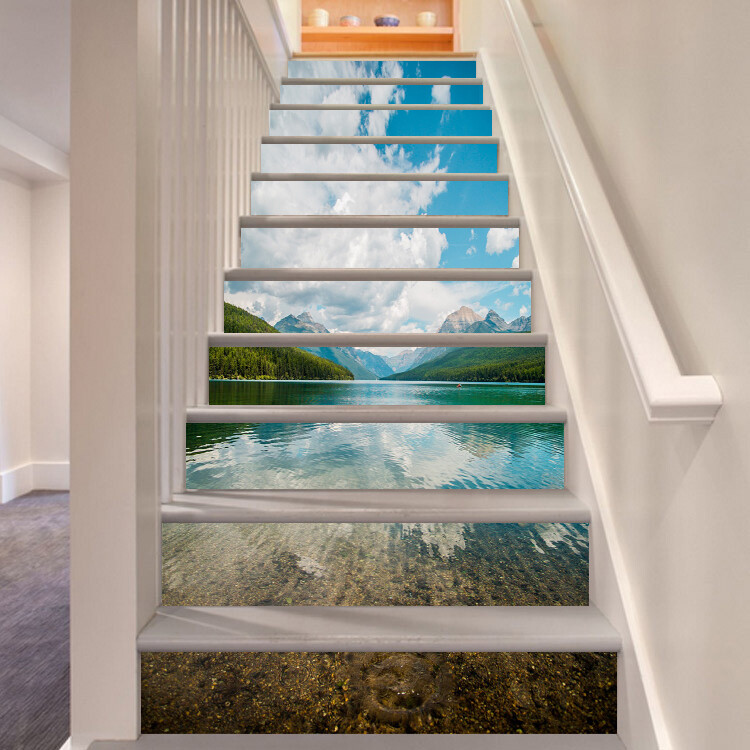 3D Forest Lake 985 Stair Risers Decoration Photo Mural Vinyl Decal Wallpaper