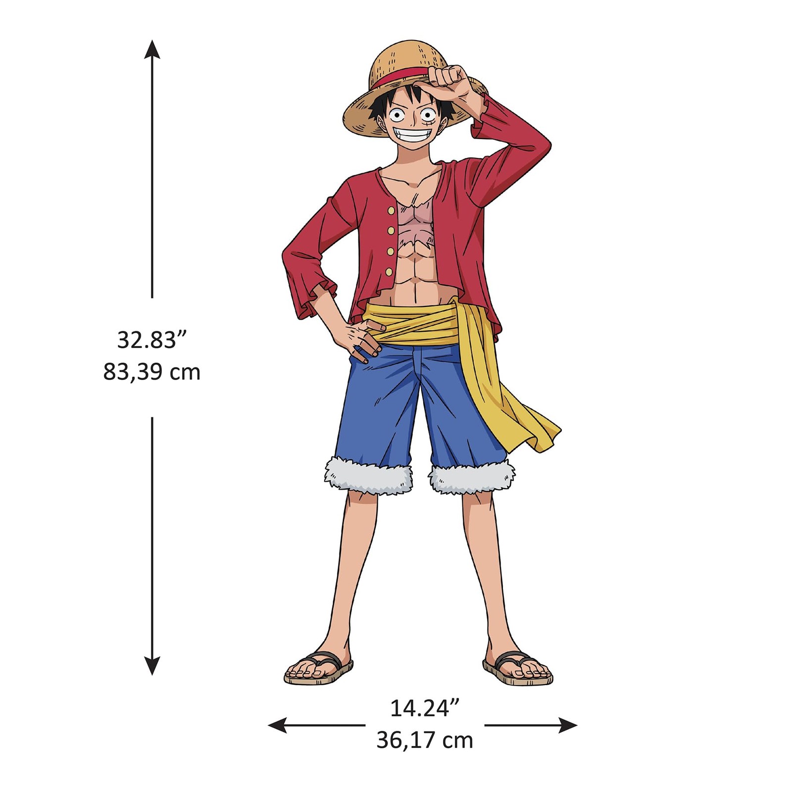 RMK5439GM Piece Luffy Wall Decal, Red