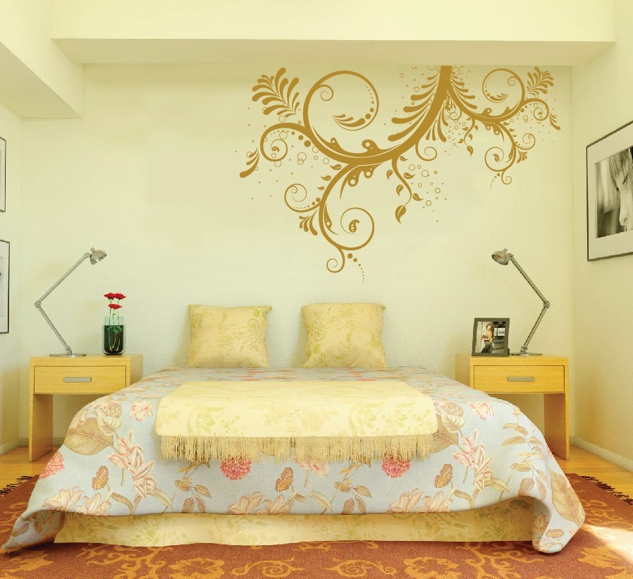 Large Wall Art Floral Decal Ornament Swirls Vinyl Sticker Nursery Removable Tree