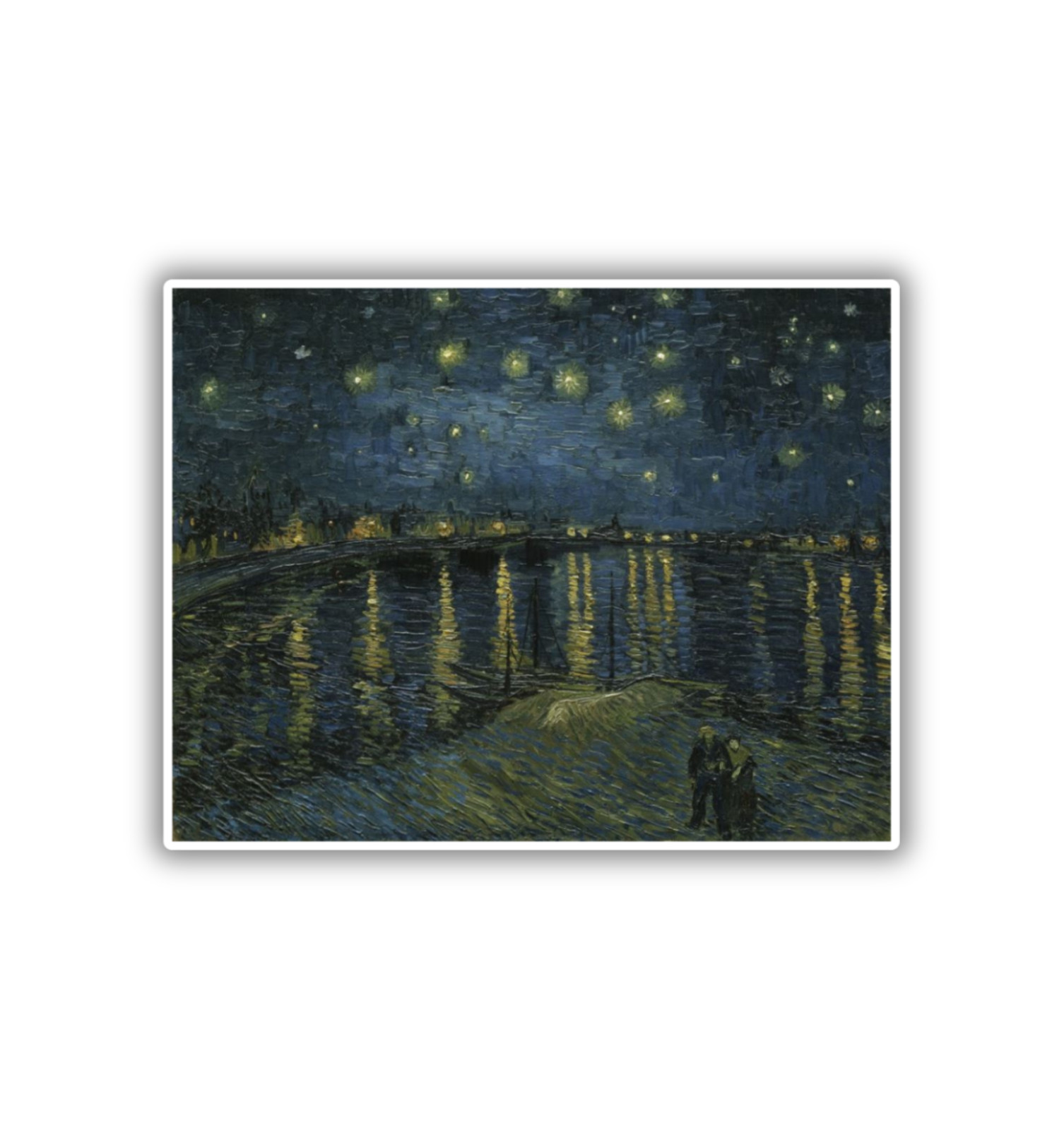 Starry Night on the Rhone Vincent Van Gogh Fridge Magnet or Laptop Sticker