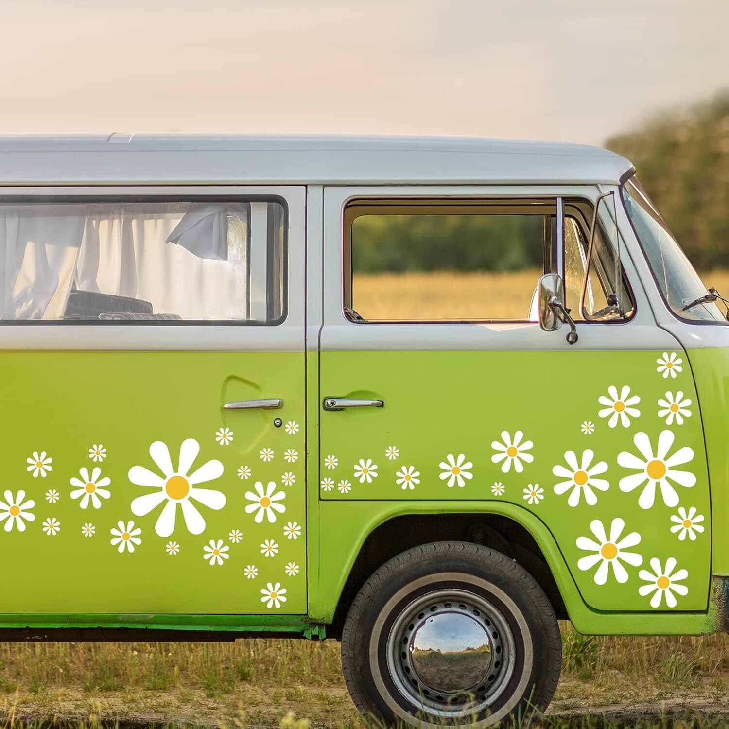 12 Sheets Daisy Car Stickers 133 Pieces Flower Car Decals Vinyl Daisy