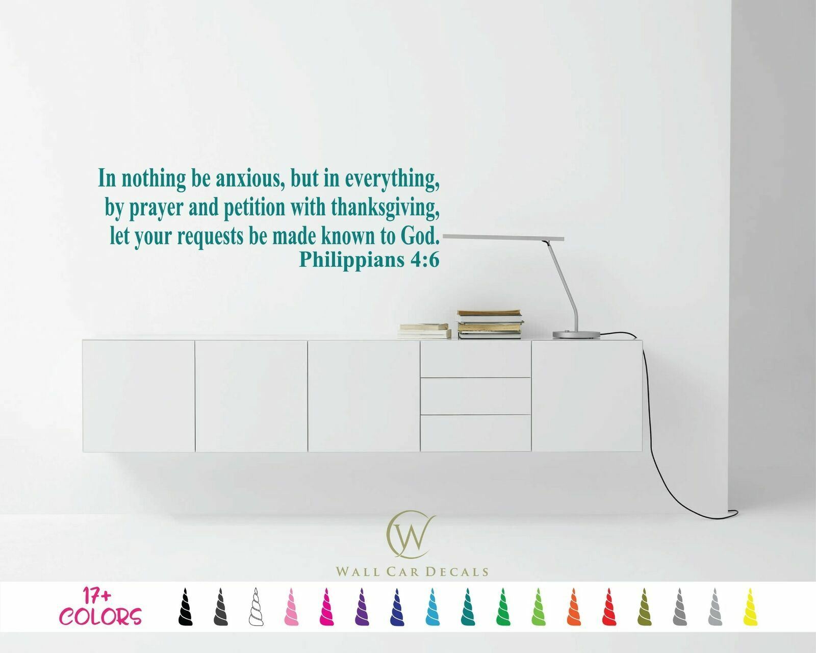 Philippians 4:6 Anxious Prayer God Bible Verse Wall Quote Vinyl Decal Sticker