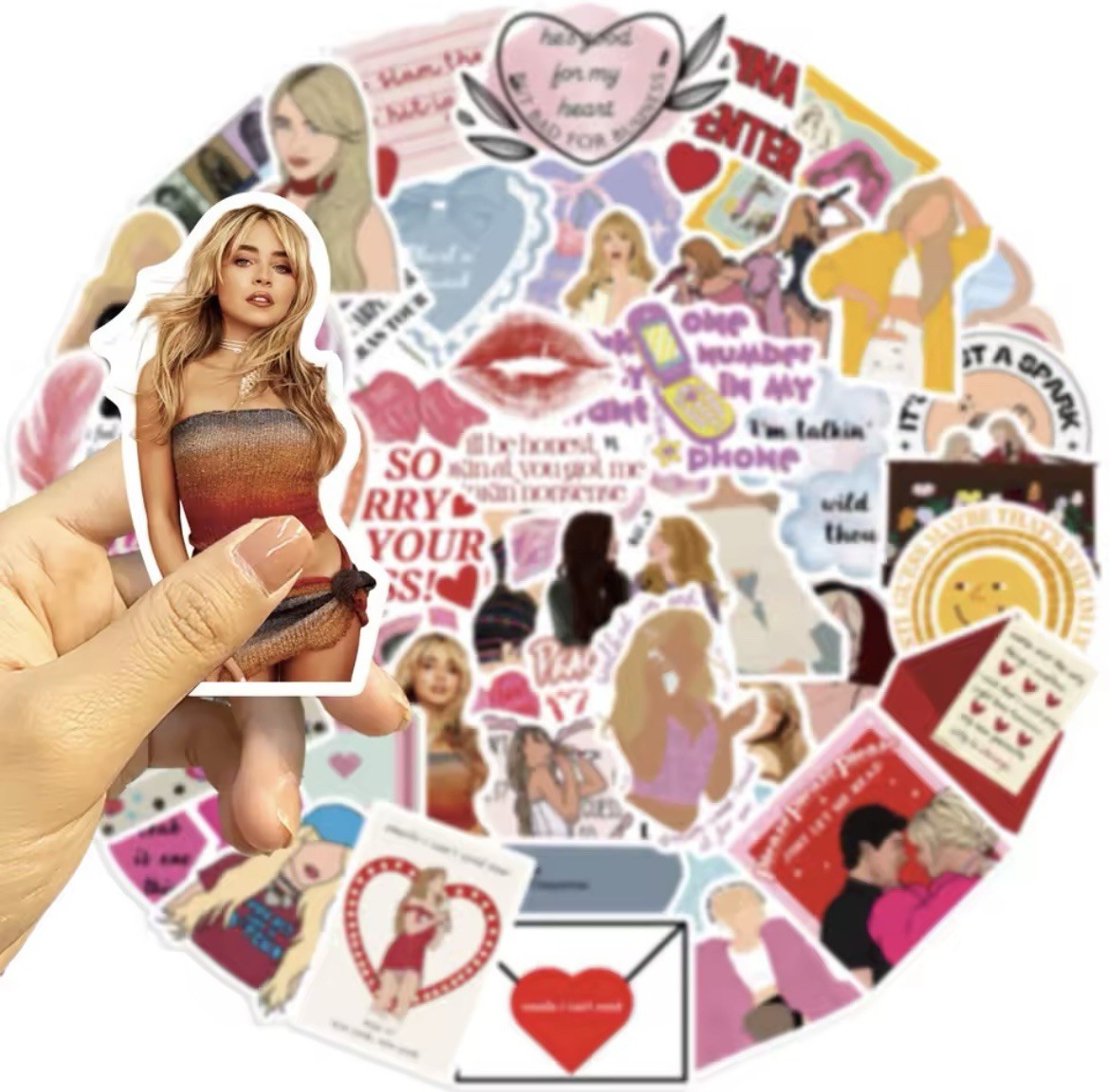 Popstar Musical Stickers Style 50pk Fun Girl Popstar Singer Stickers Mix Purple