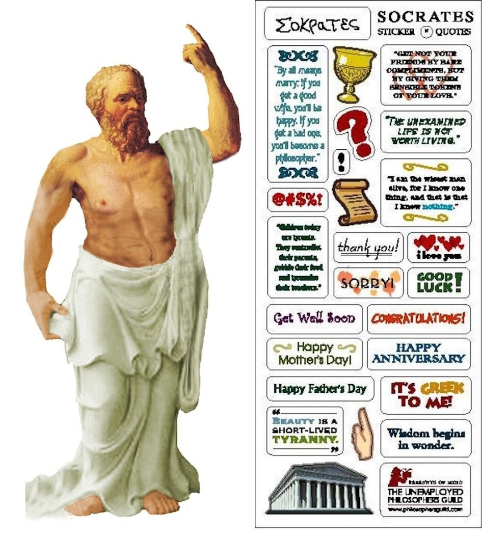 Greeting Card Stickers UPG Quotable Notables NEW Socrates