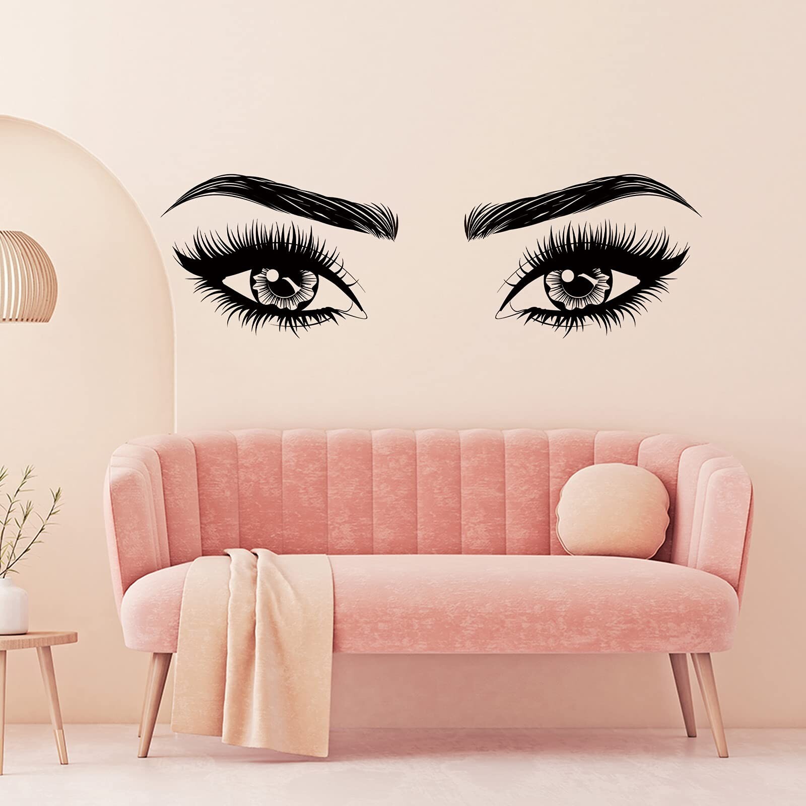 2 Pieces Eyes Wall Decal Big Eyes Wall Stickers Fashion Eyelash Wall Sticker …