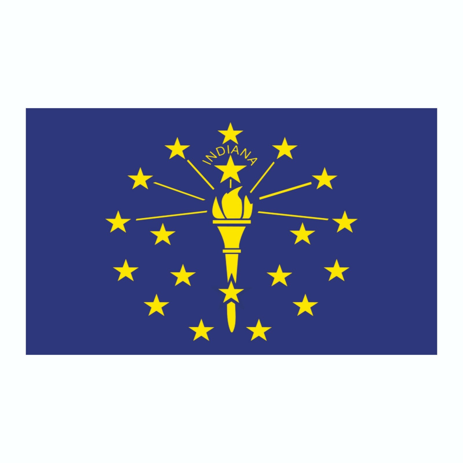 Indiana State Flag Sticker, Decal, Bumper Sticker Vacation Sticker 3" x 5"