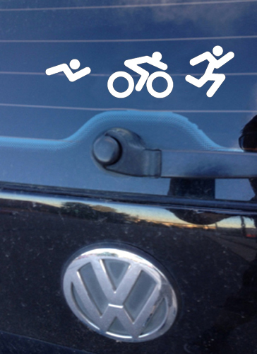 TRI Triathlon Marathon Graphic Swim Bike Run Sticker Decal Iron Window 70.3 140.