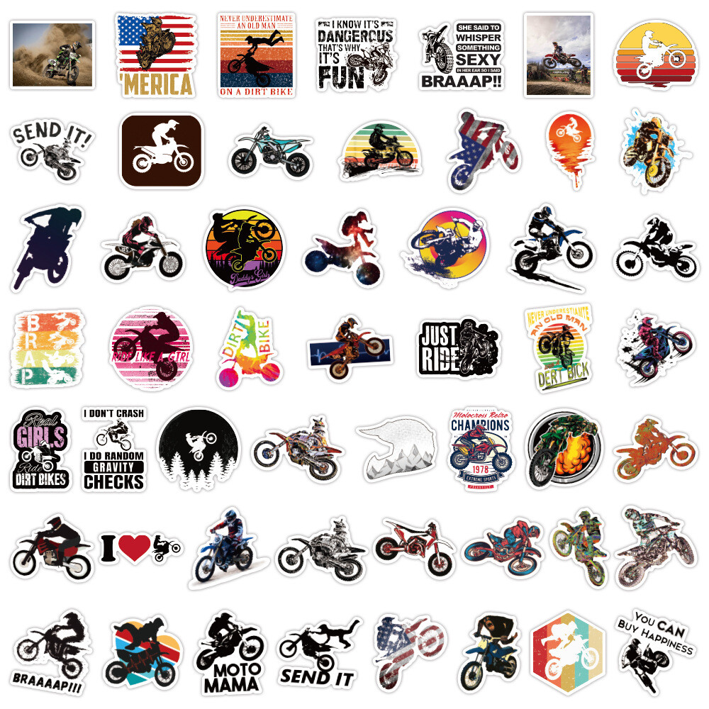 100Pcs Motocross Sticker for Adults Teens Girls Scrapbooking Water Bottles