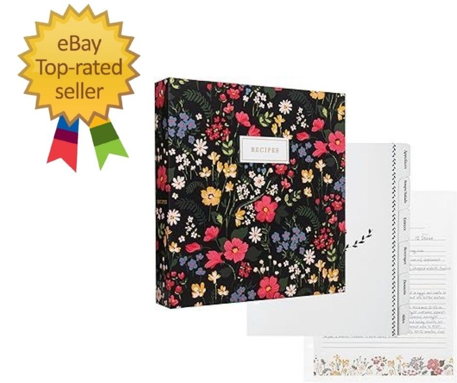 3 Ring Recipe Binder 8.5 x 11 | Full-Page with Clear Protective for