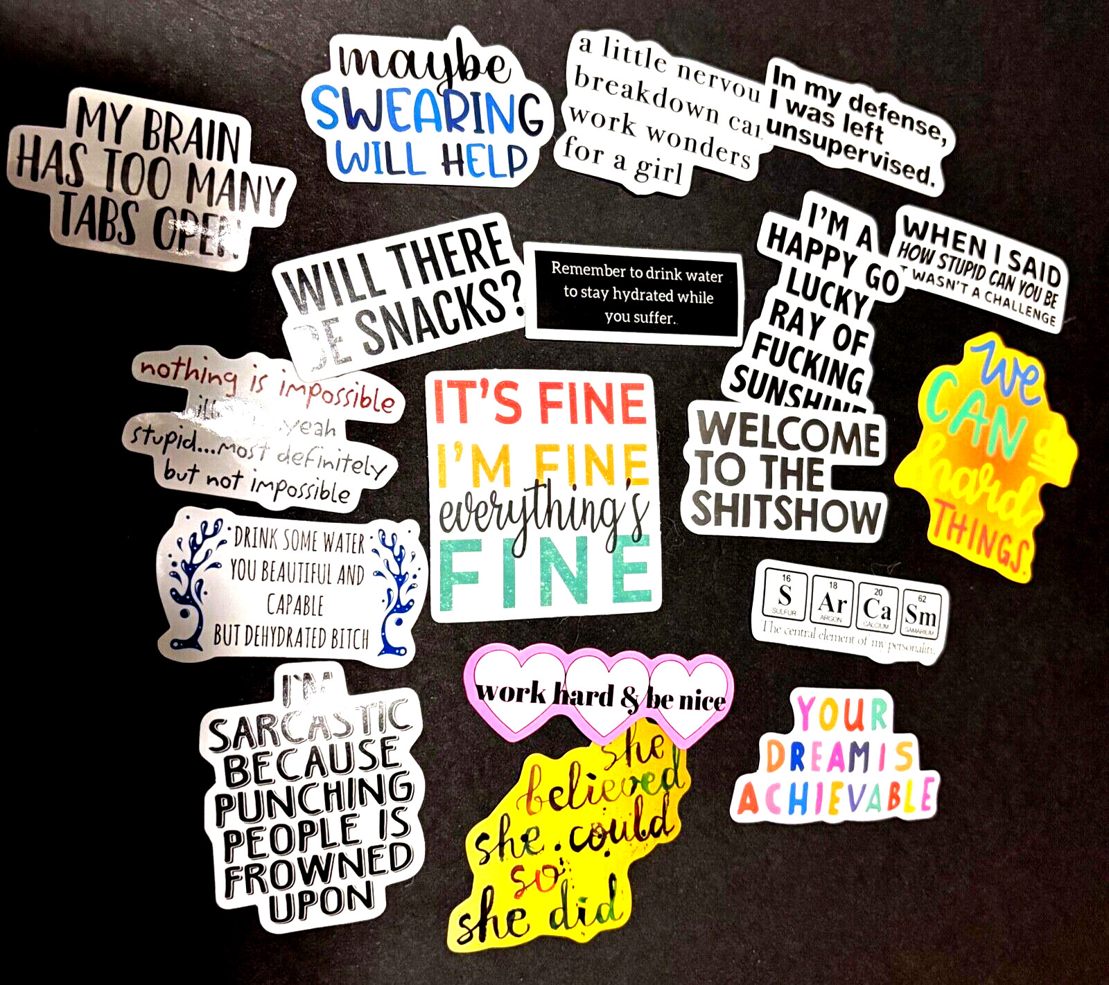 Funny and Inspiring Sarcastic Vinyl Stickers