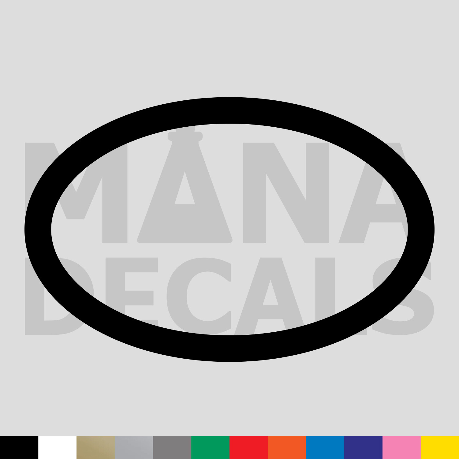 Oval Outline Vinyl Die Cut Decal Sticker – Shape