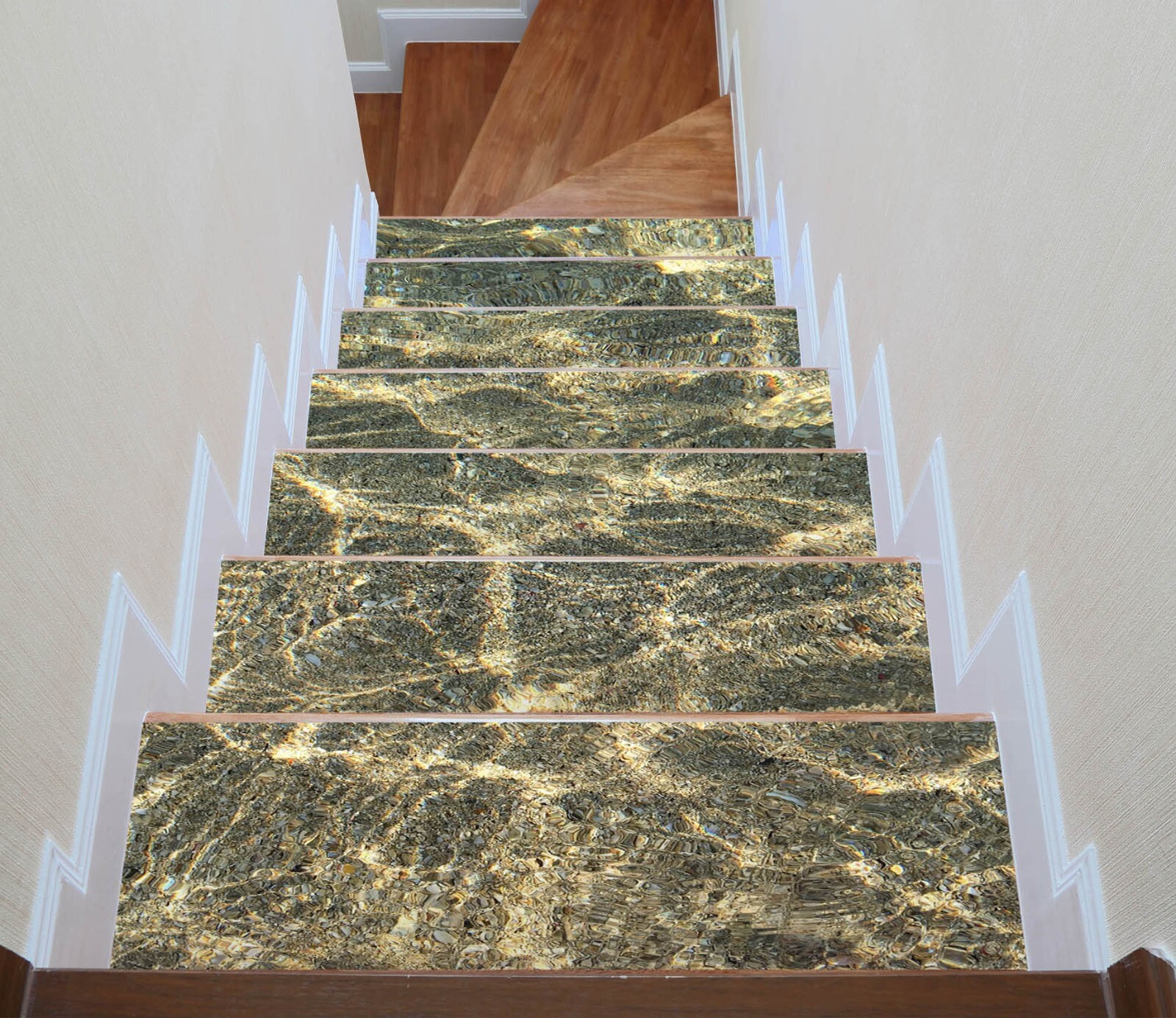 3D Light Ripples W093 Stairs Risers Decoration Photo Mural Vinyl Wallpaper Vera