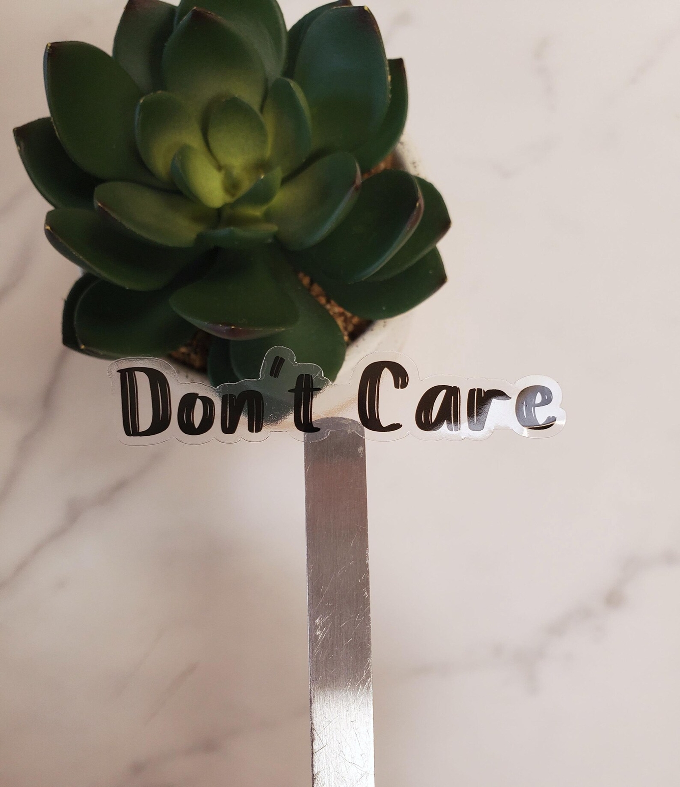 Don't Care Sticker | Laptop, Water Bottle Sticker | Clear Transparent Vinyl