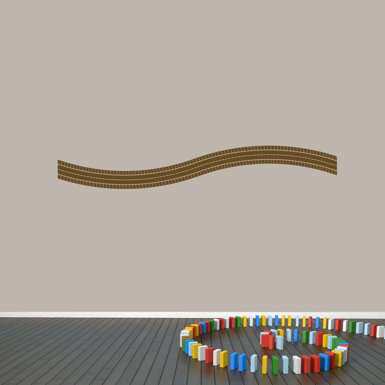 Tire Track Wall Decal – Nursery, Kids, Driving, Cars and Trucks, Mud, Playroom