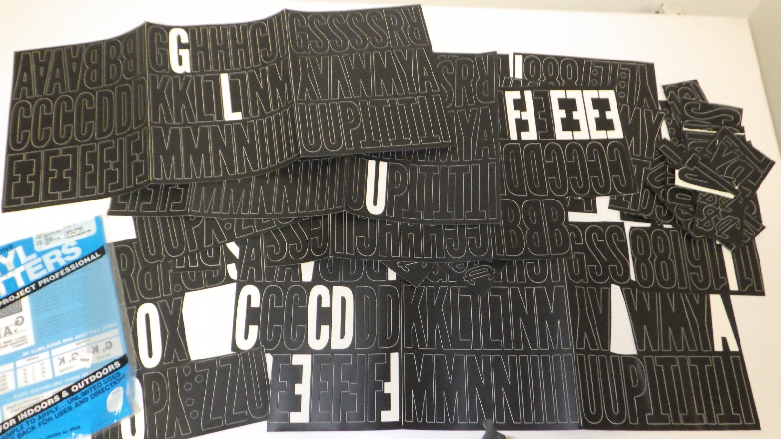 Lot of Duro Decal 3" Gothic Vinyl Letters Numbers Permanent Adhesive Black Sign