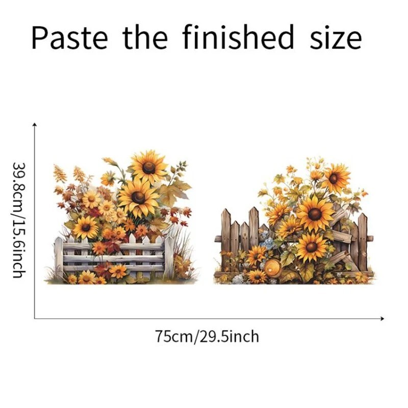Wall Sticker Flower Decal Garden Plant Art Removable Bedroom Kitchen Home Decor