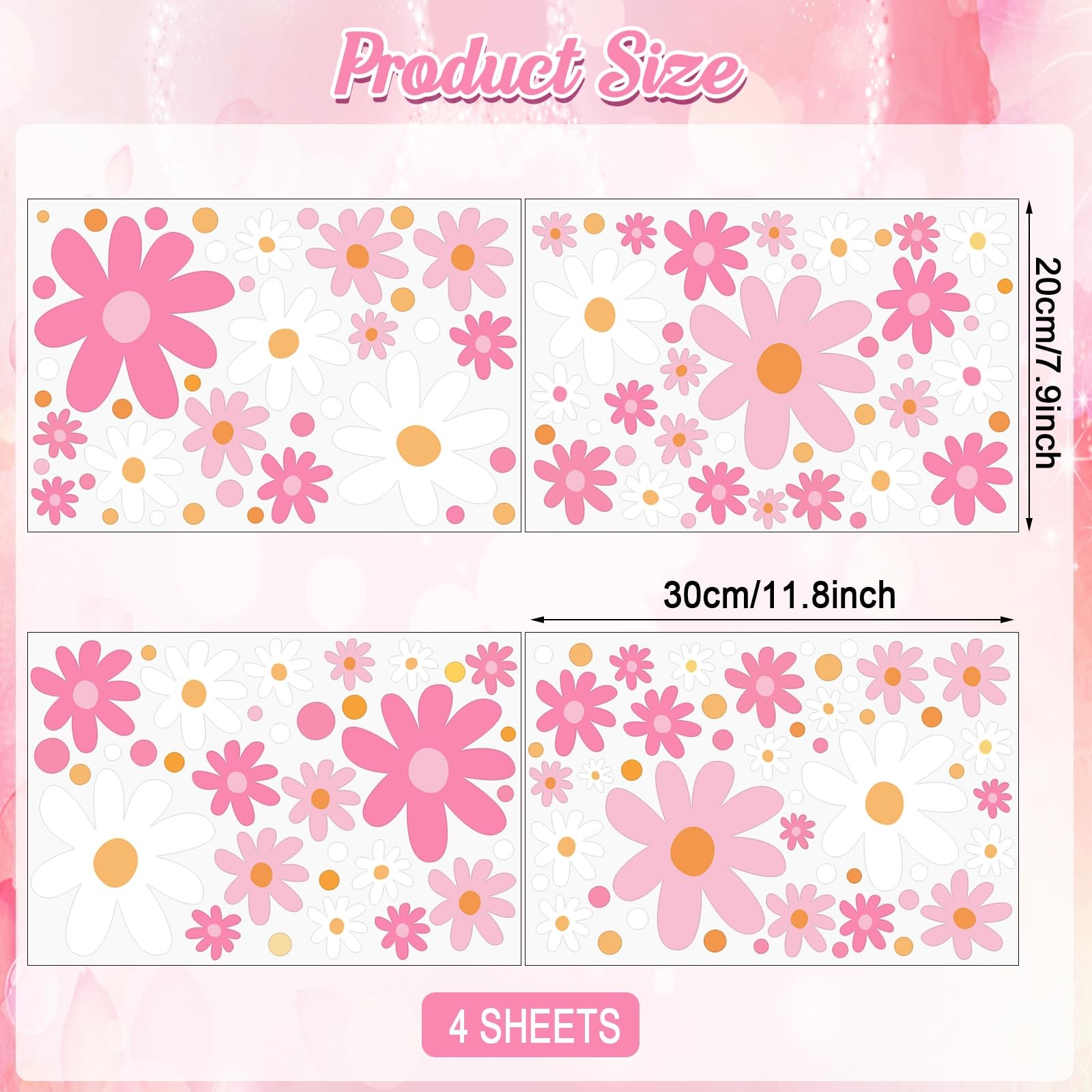 Glow in The Dark Big Daisy Wall Decals，Glowing Luminous Large Cute Daisy Wall…