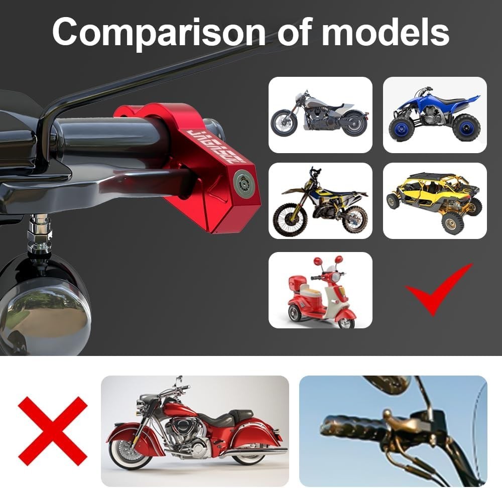 Motorcycle Lock Combo: Helmet & Brake Anti-Theft Handlebar Lock for… Fast Ship