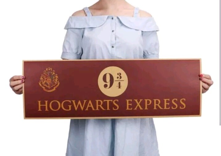 Harry Potter Hogwarts Express Platform 9 3/4 Train Sign Wall Poster (USA Seller)