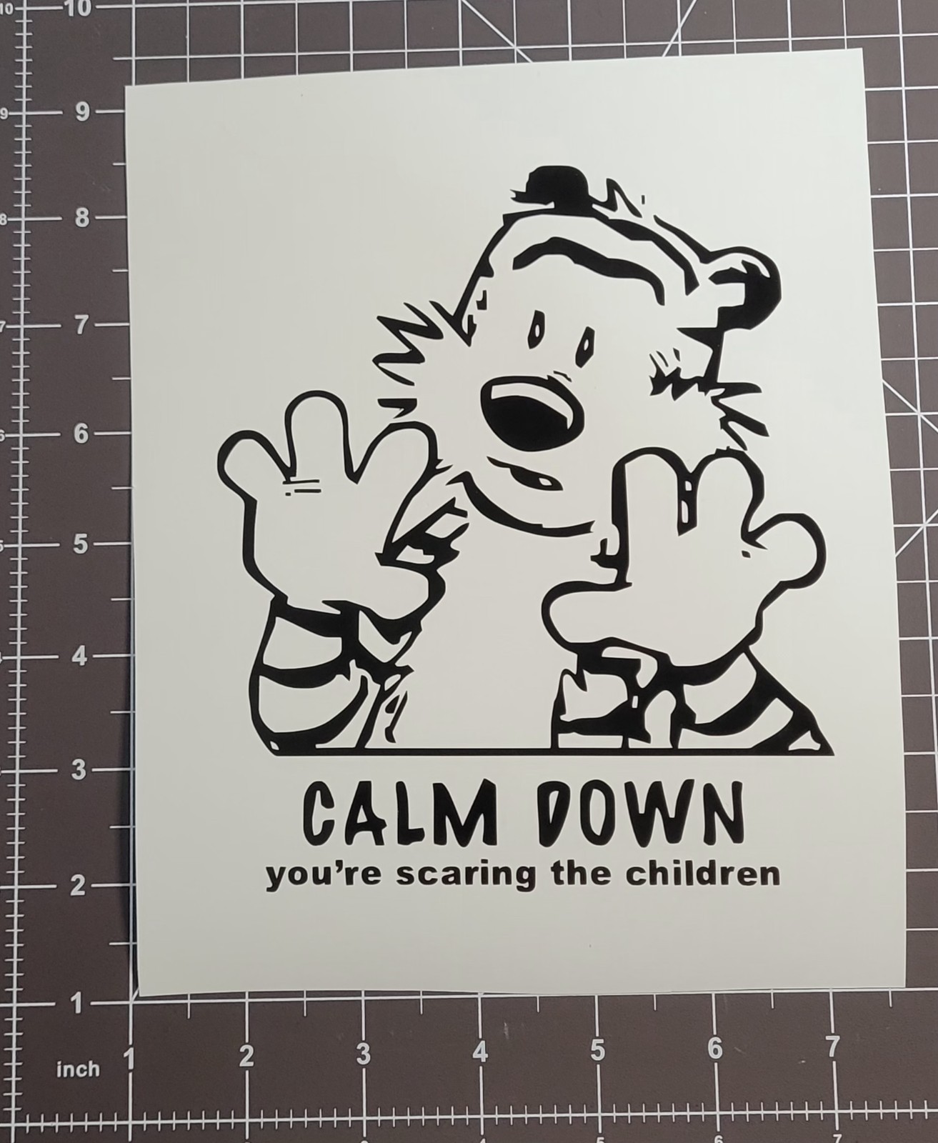Calvin "Calm Down You're Scaring the Children" Vinyl Decal Sticker