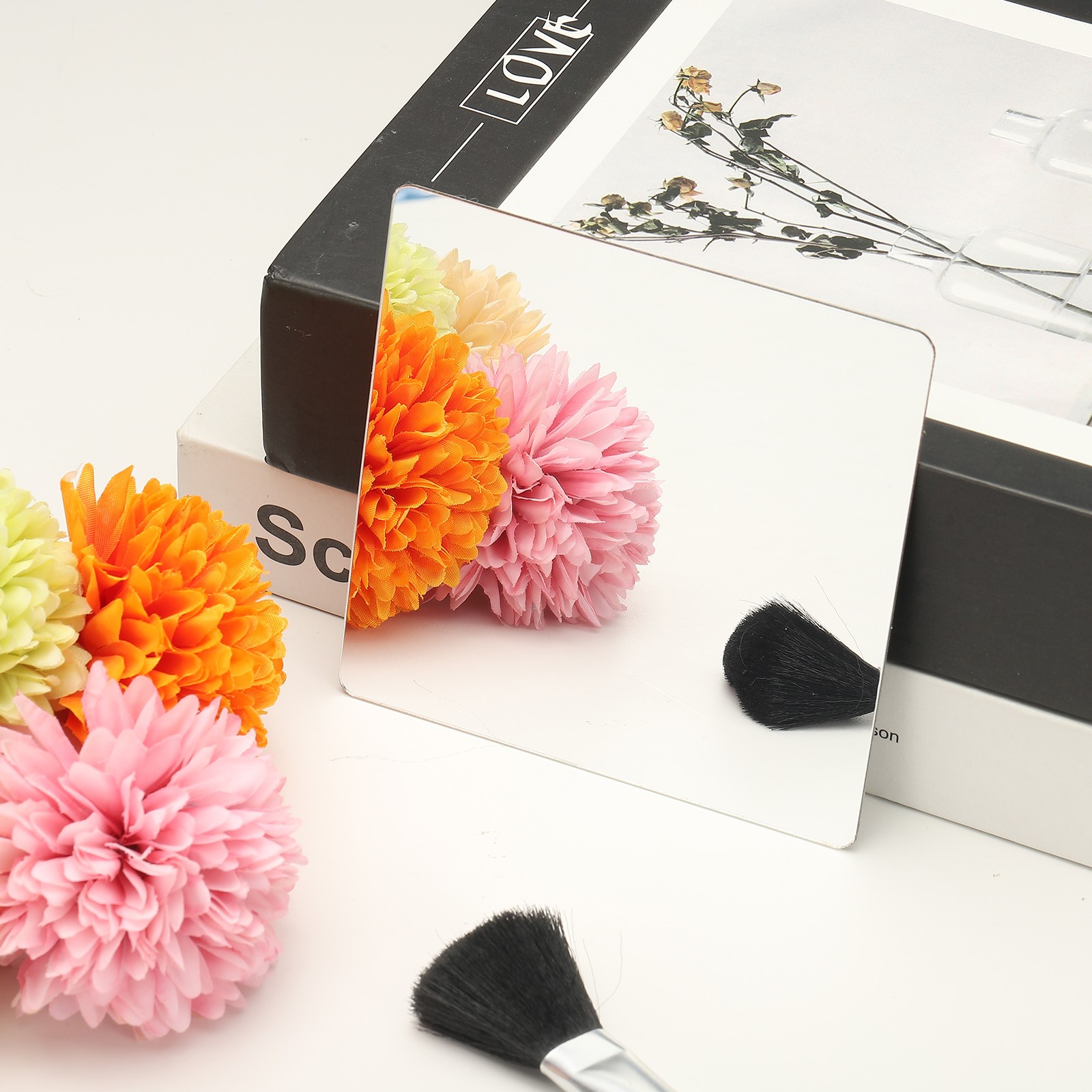 8Pcs Acrylic Mirror Sheet, 1.6" Square Self Adhesive Mirror