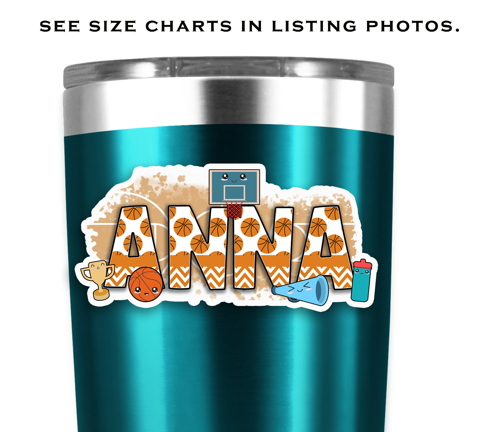 Custom Name Sticker, Personalized Decal, Basketball, Girls, Team Spirit, Sports