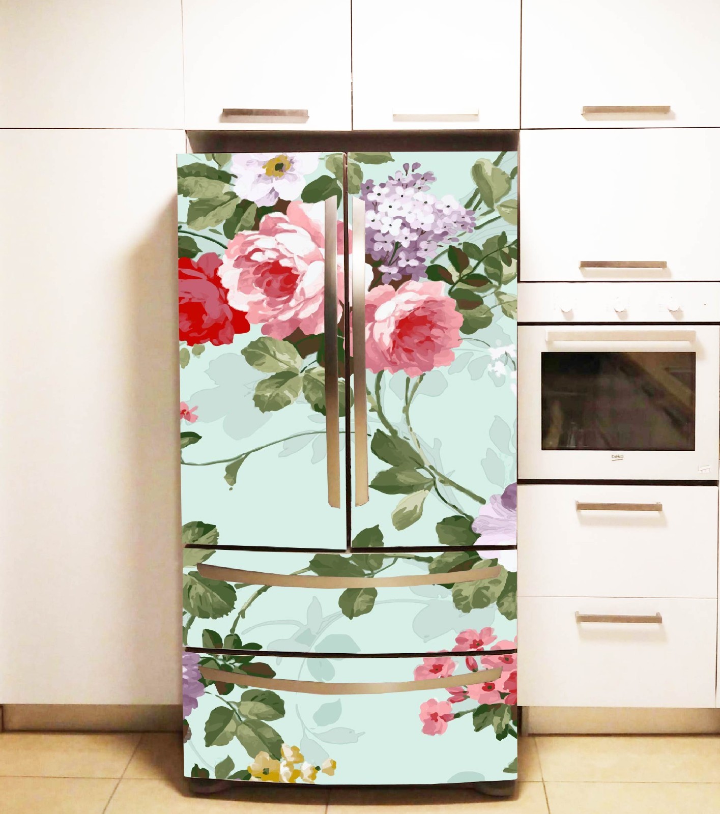 Vintage Retro Style Fridge Wrap