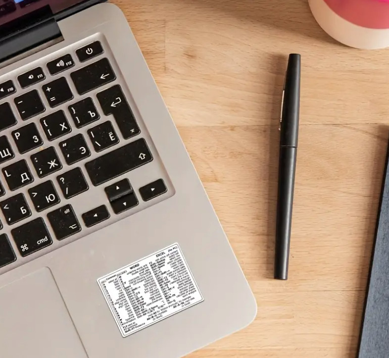 Reference Keyboard Shortcut Word Excel Shortcut Sticker Laptop computer