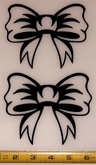 Ribbon Bow! – Set of 2 – High Quality, High Gloss 5.2" x 4.5" Vinyl Decals!