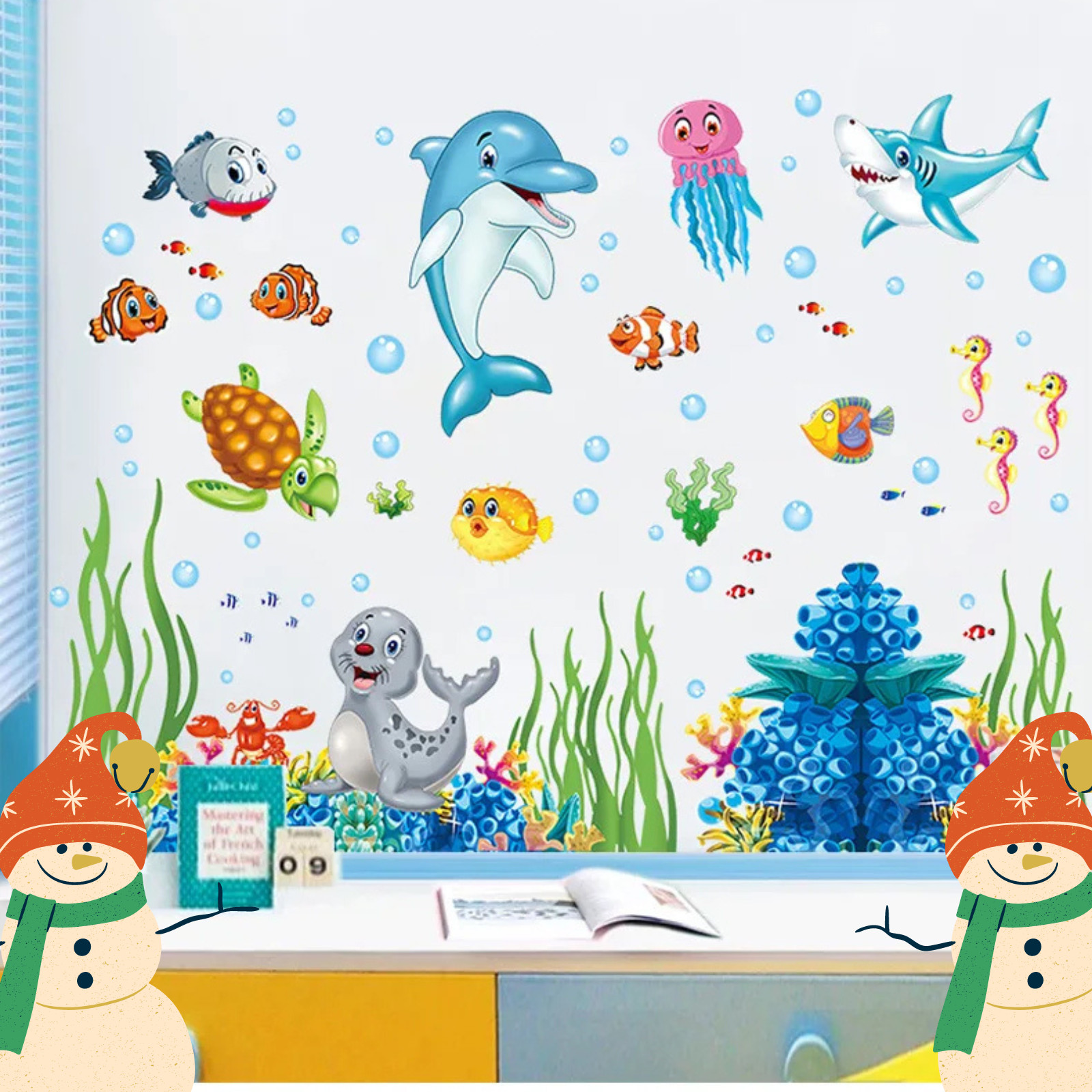 Nursery Aquarium ocean deep water sea For Kids Room Home Decoration Cartoon baby