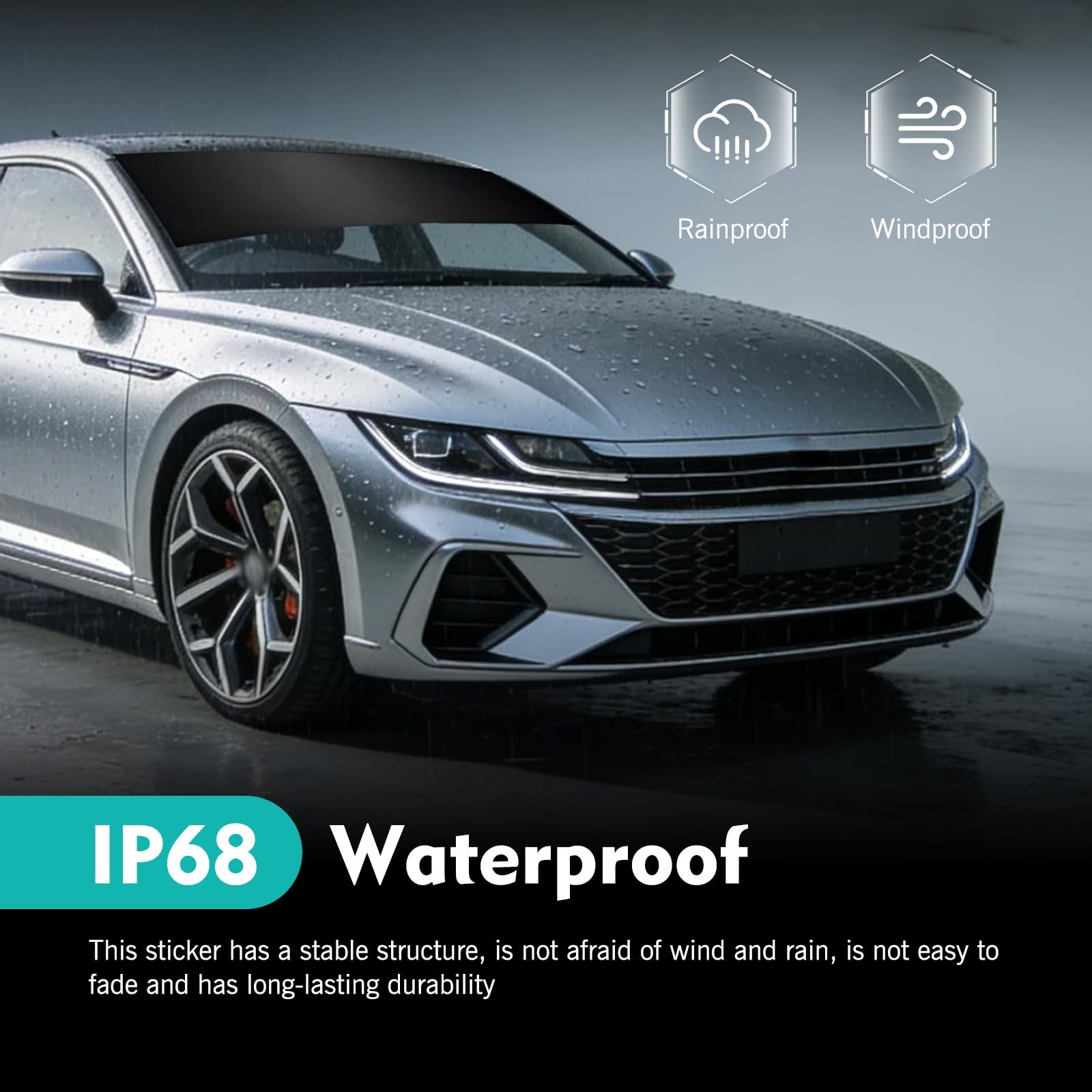 Car Windshield Tint Strip, Matte Waterproof Self-Adhesive Sun Visor Sticker, …
