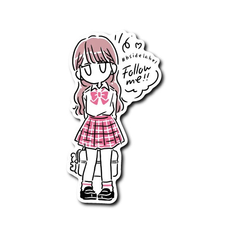 Shiuchi Tomomi SALAD DAYS Pink Girl Follow Me B-SIDE LABEL sticker art japan