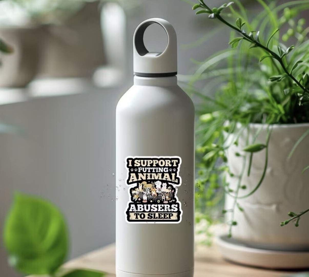 2 Pack – 3” Decal “I Support Putting Animal Abusers To Sleep”. Support Rescue
