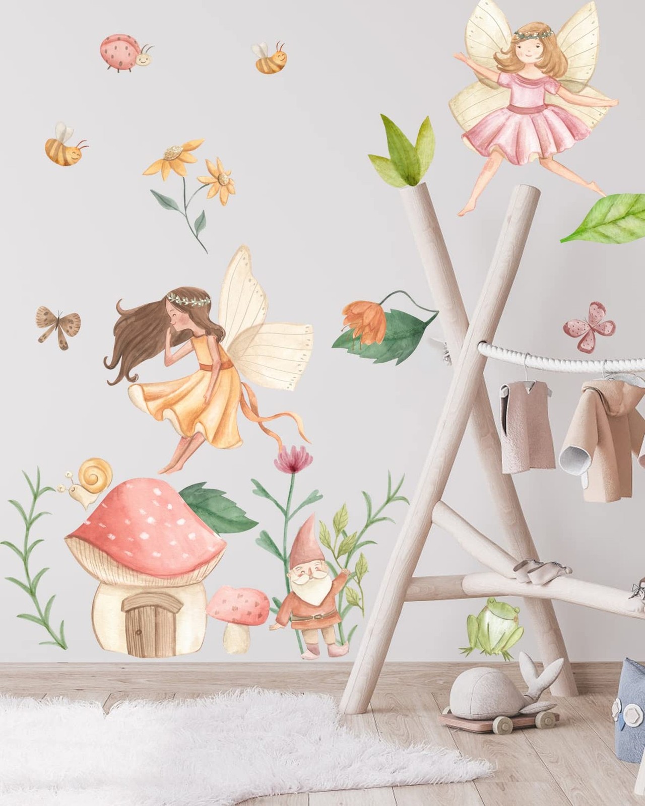 Fairy Angel Wall Sticker Flower Fairy Wall Decals Fairy Nursery Decor Fairy G…