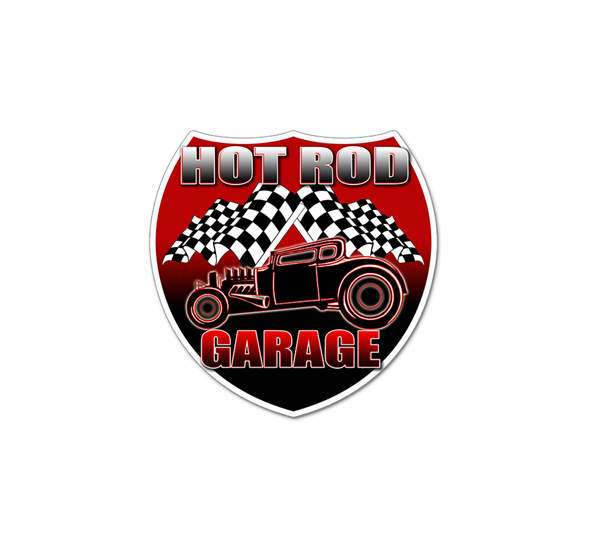 HOT ROD Garage Metal Vintage Style Aluminum Sign Classic Car Garage Shop 12"tall