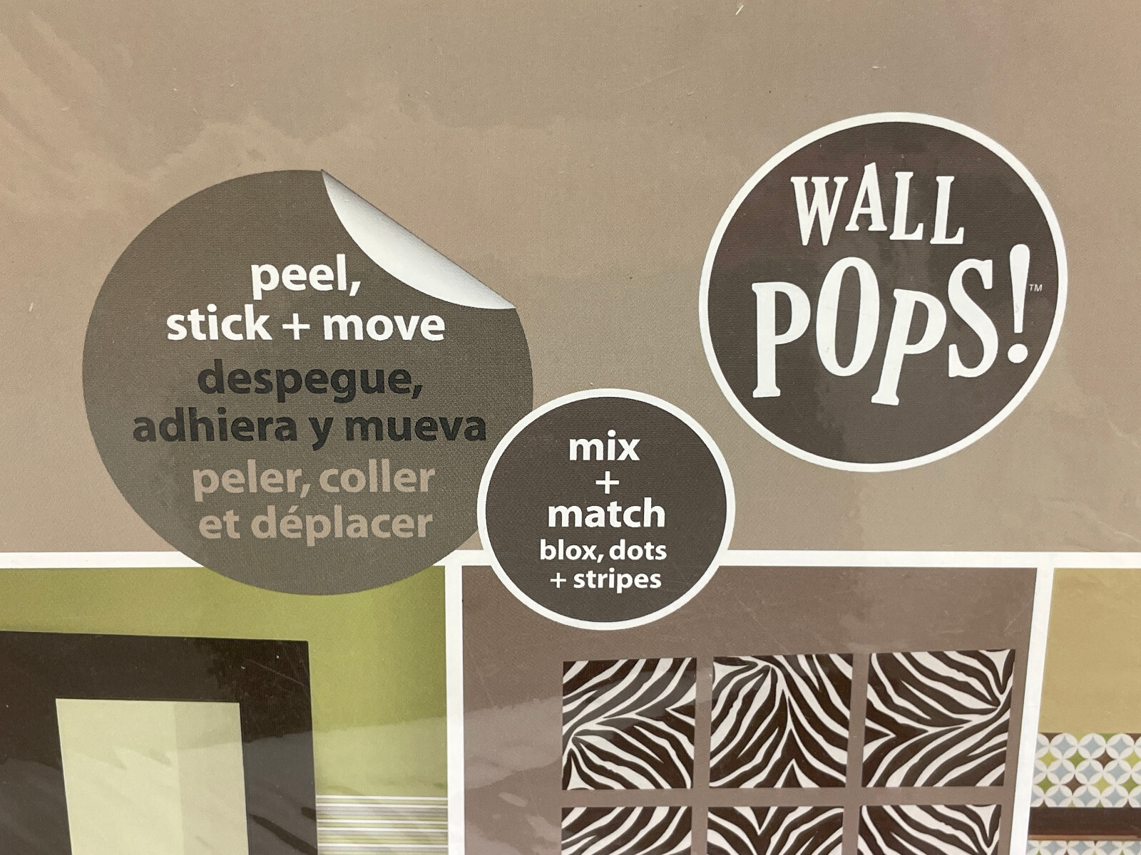 Wall Pops! 4 blox "tangier" self-stick removeable decals