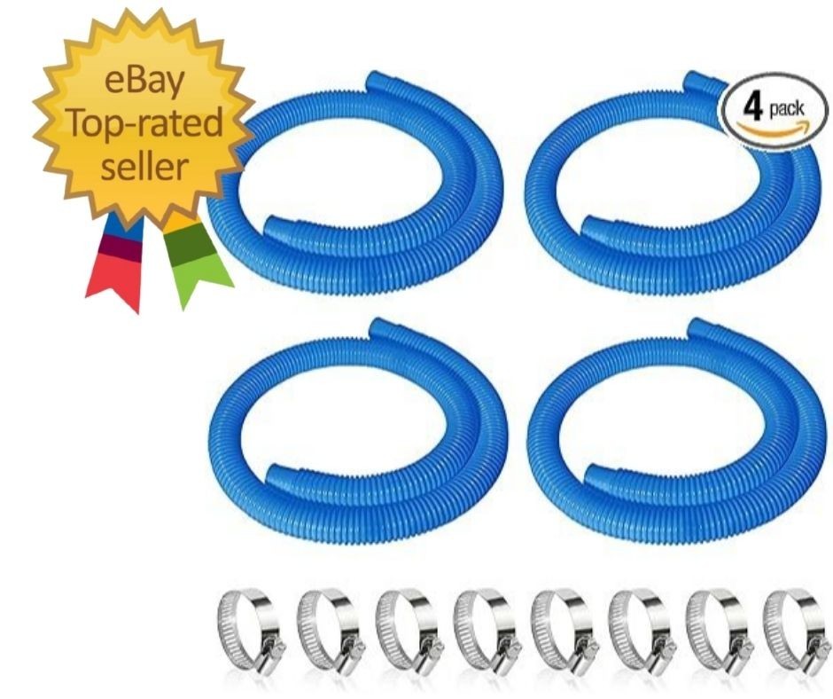 4 Pcs 1.25" Pool Pump Replacement Hoses, 59" Long, Fits Above Ground Filters