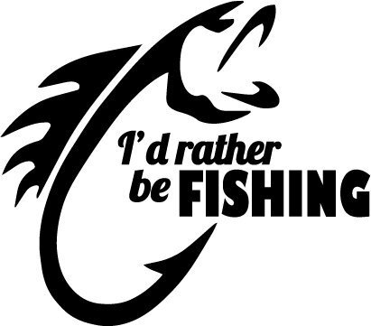 CMI NI733 I'd Rather Be Fishing Decal | 6.5-Inches Wide | Premium Quality Black