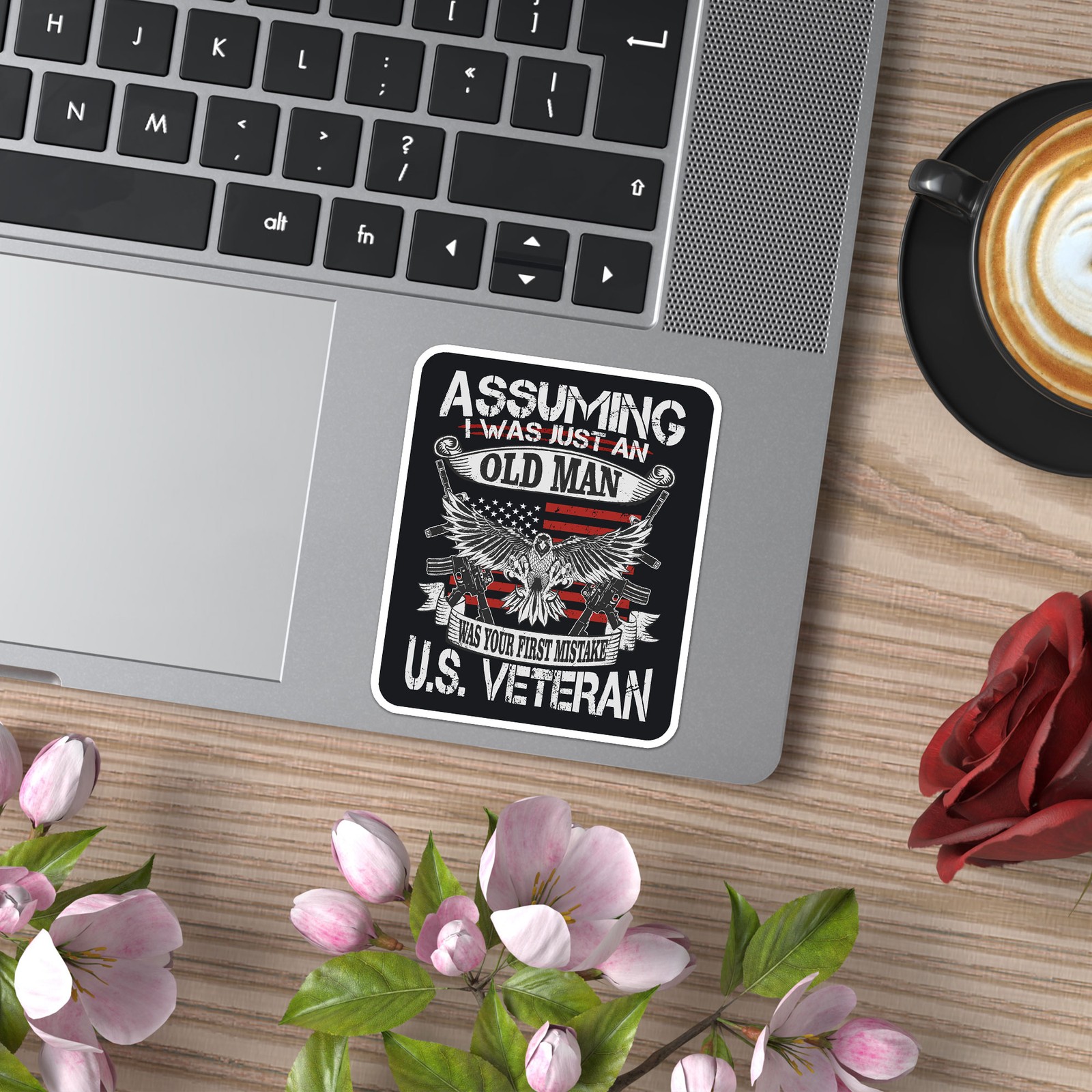 Old Man US Veteran – Vinyl Decal Sticker – Car Window Laptop – ebn7633