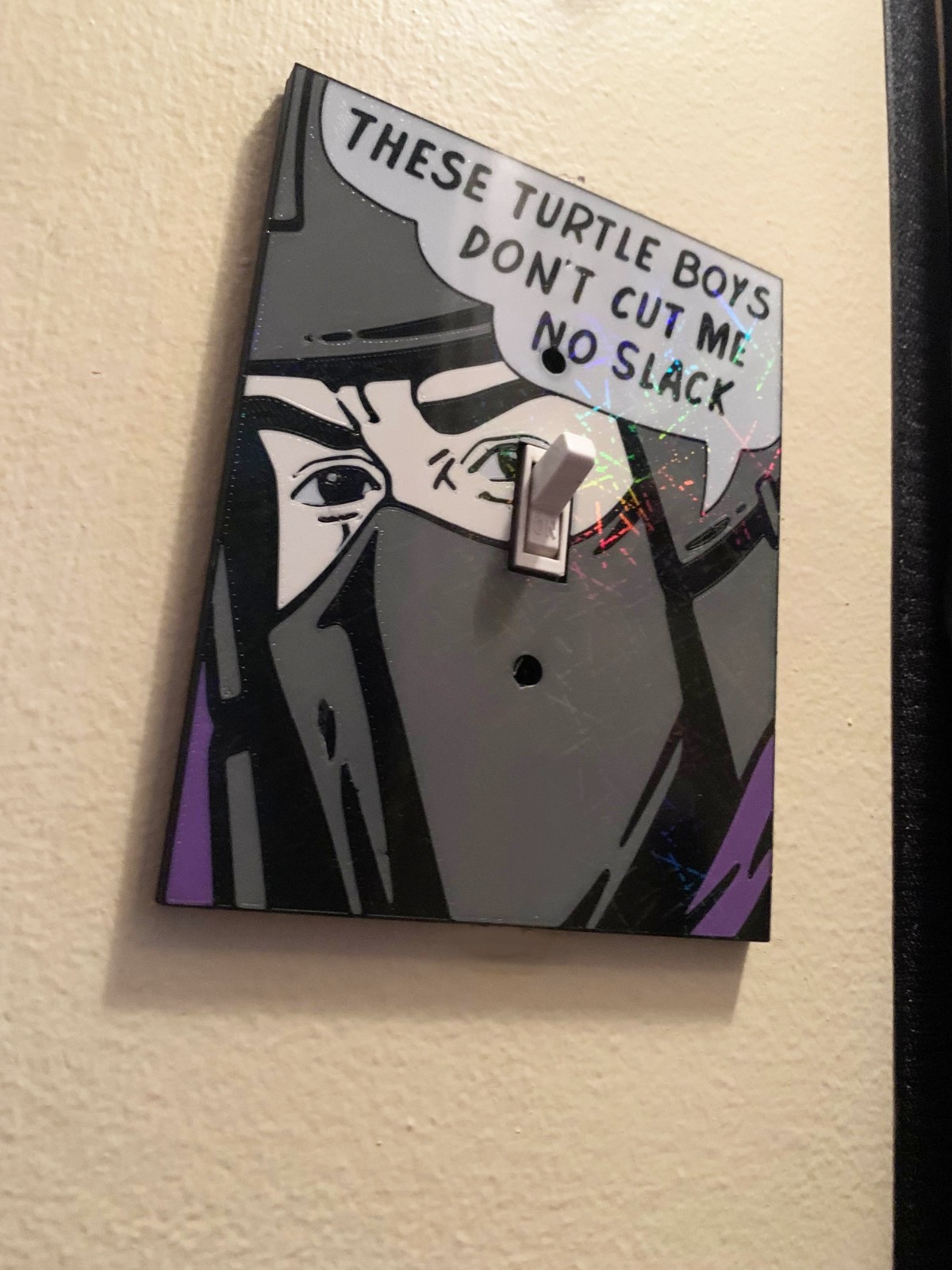 Shredder Light Switch Cover, TMNT wall decor (Holographic)