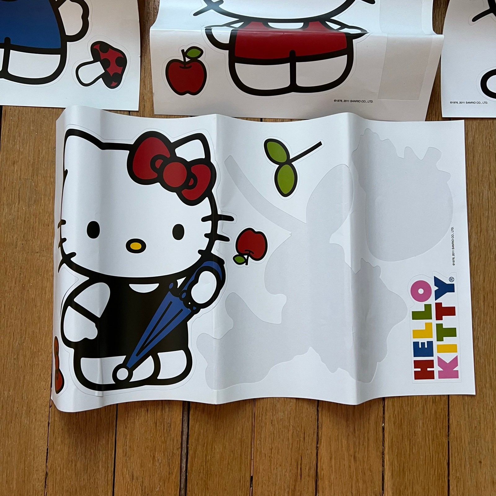 Hello Kitty Large Vinyl Wall Decal Sticker Sheets Sanrio Retro 2011 9"x7.5"