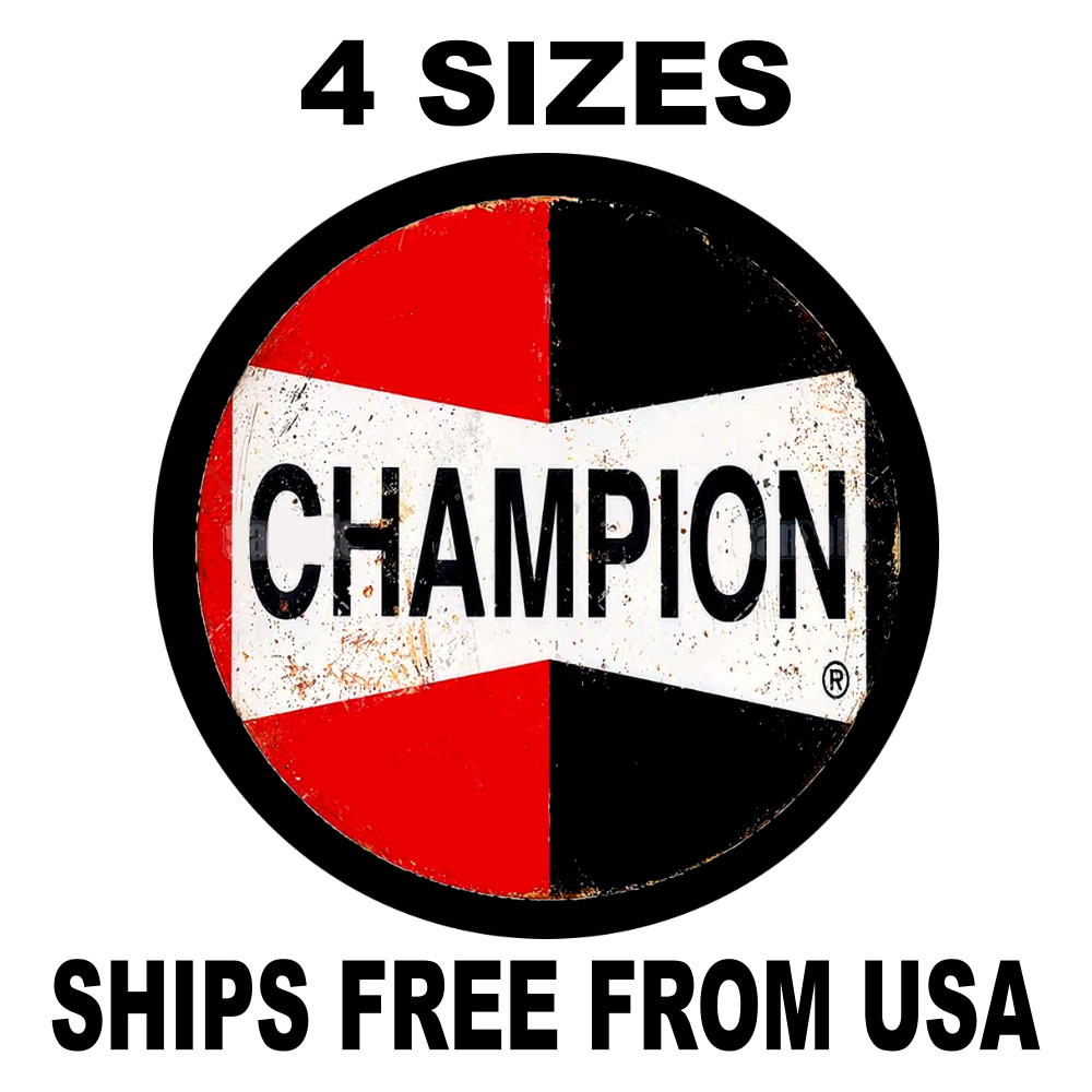 Champion Spark Plug Decal/Sticker/Garage Sign Vintage Replicas 70's Racing